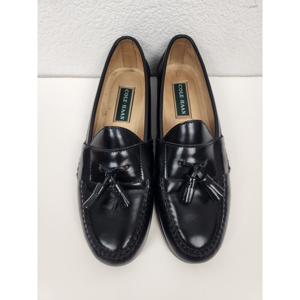 Cole Haan Black Leather Tassel Loafers - Picture 7 of 14
